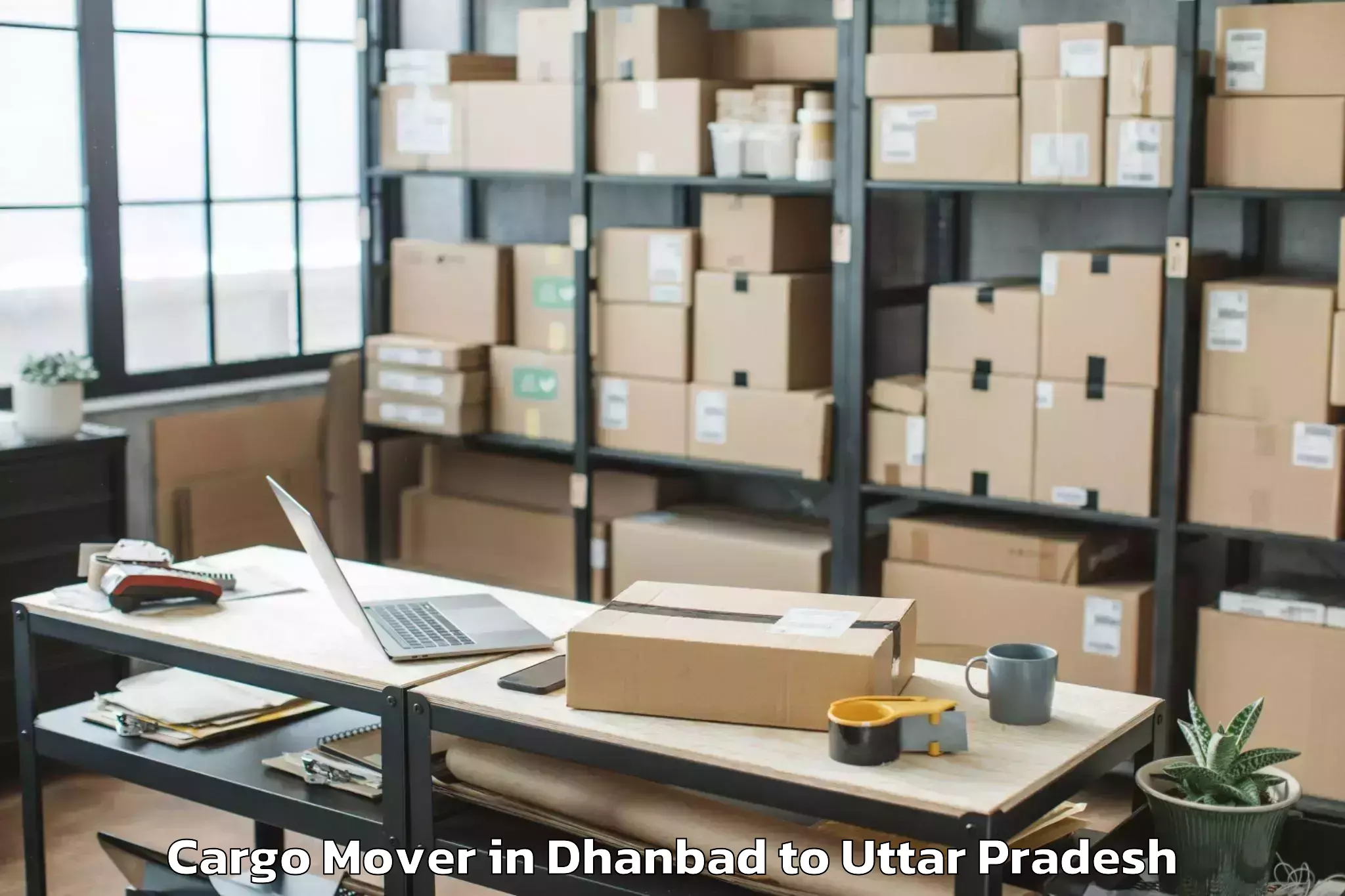 Book Dhanbad to Sikandra Rao Cargo Mover